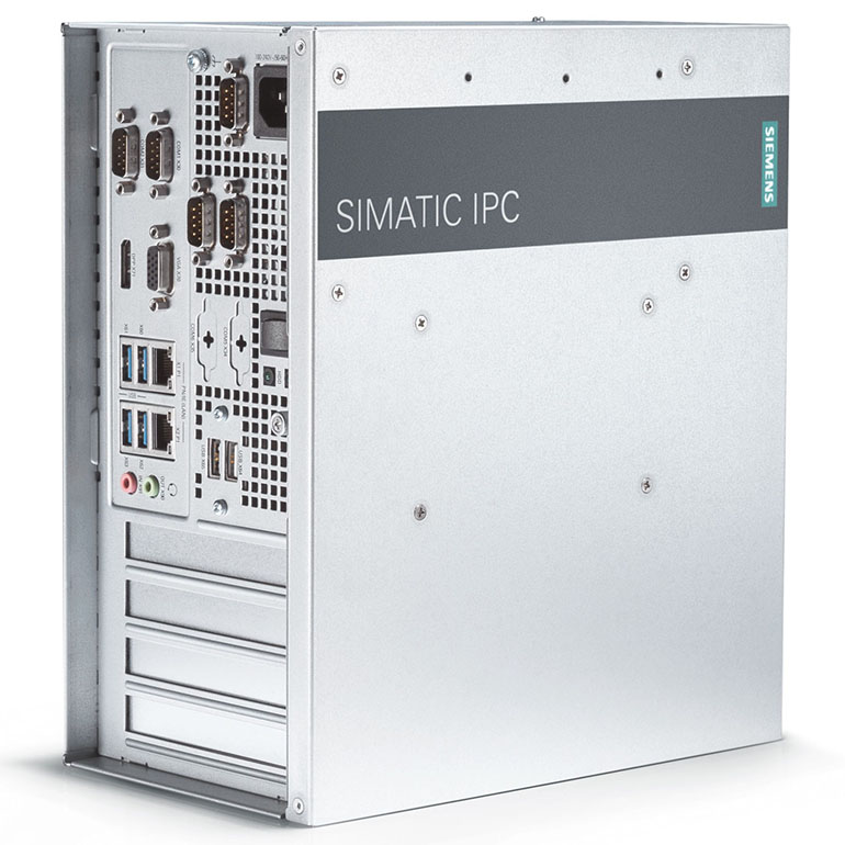 Máy tính công nghiệp SIMATIC IPC527G vỏ nhôm, mặt cổng I/O và bốn khe mở rộng