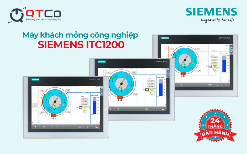 Máy khách mỏng công nghiệp Siemens ITC1200 màn cảm ứng 12 inch mặt trước nhôm đúc