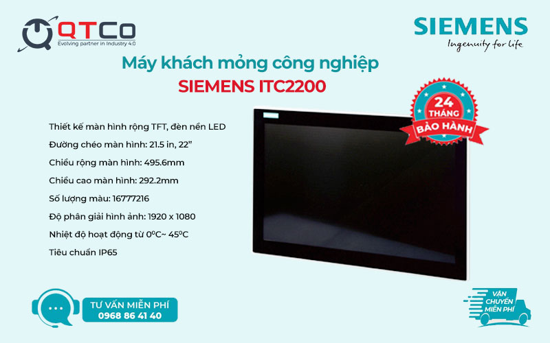 Máy khách mỏng công nghiệp Siemens ITC2200 màn cảm ứng 22 inch lắp trên mặt tủ