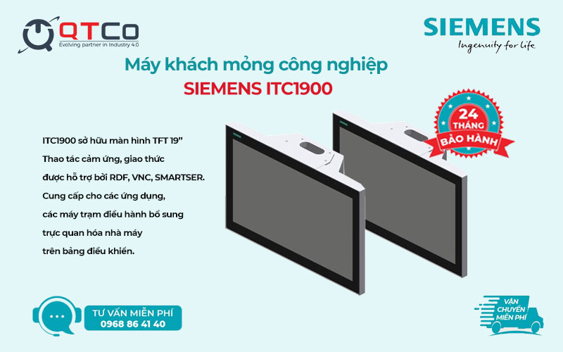 Máy khách mỏng công nghiệp Siemens ITC1900 màn cảm ứng 19 inch trong dây chuyền sản xuất