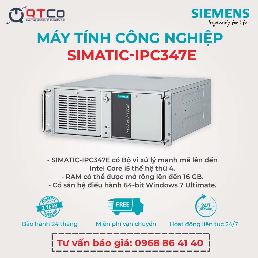 Máy tính công nghiệp SIMATIC IPC347E dạng rack 19 inch nhìn từ mặt trước