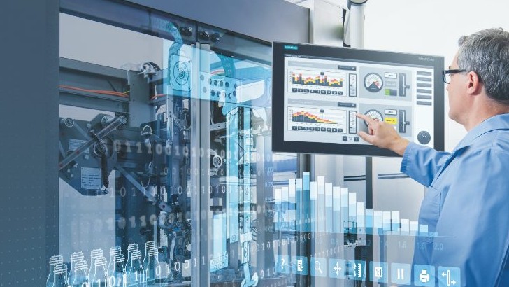 Màn hình HMI Siemens giám sát hệ thống kho
